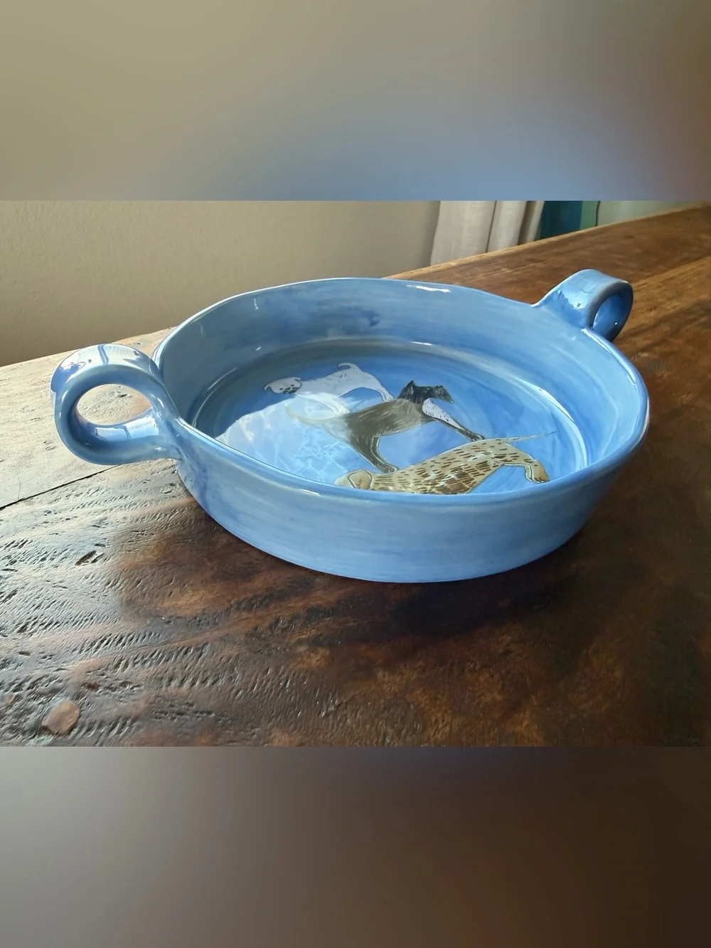Anthropologie x Gemma Orkin Painted Pup Pie Dish